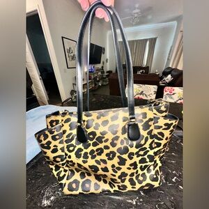 Coach Leopard Print Animal Print Diaper Bag Baby Bag Work Tote